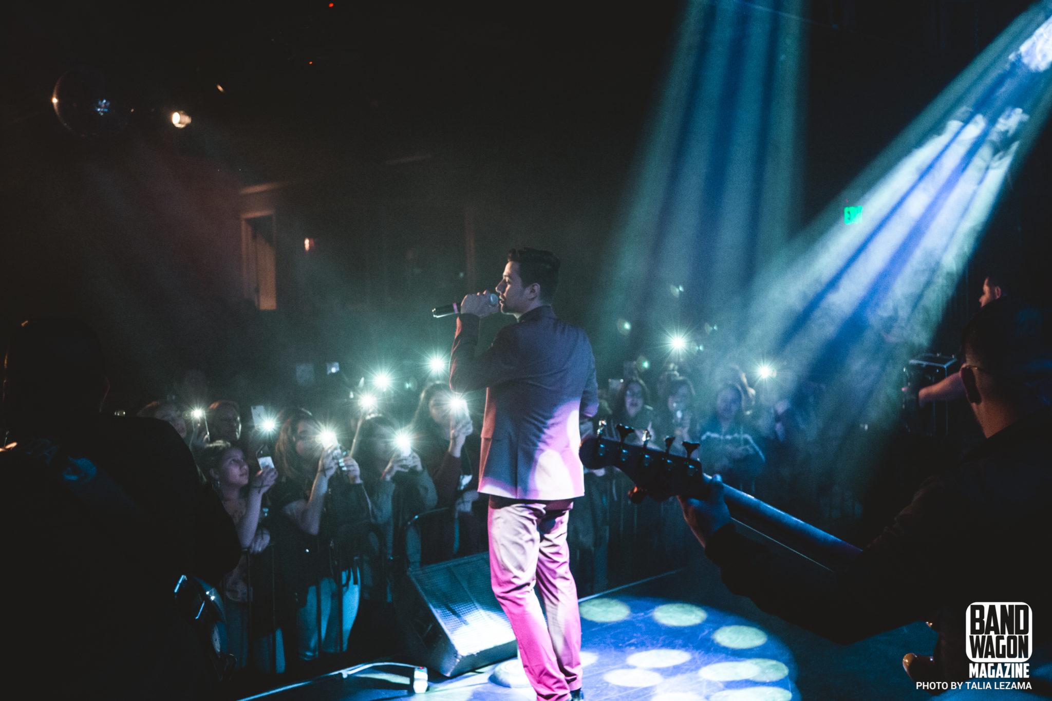 Luis Coronel performs beside the crowd at Moxi Theater on February 16, 2019